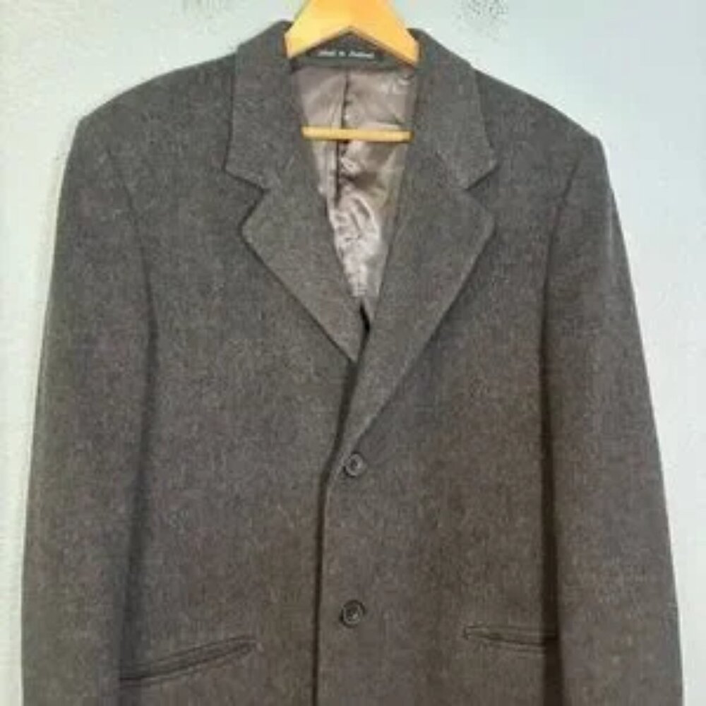 Kuppenheimer Men's Grey Wool Cashmere Long Overcoat - Picture 2 of 10